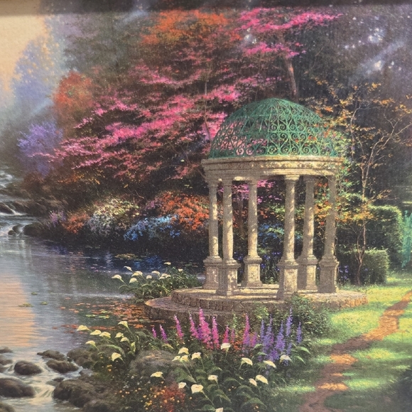 Thomas Kinkade Gold Framed The Garden Of Prayer Accent Print With Cert Of Auth - Picture 5 of 8